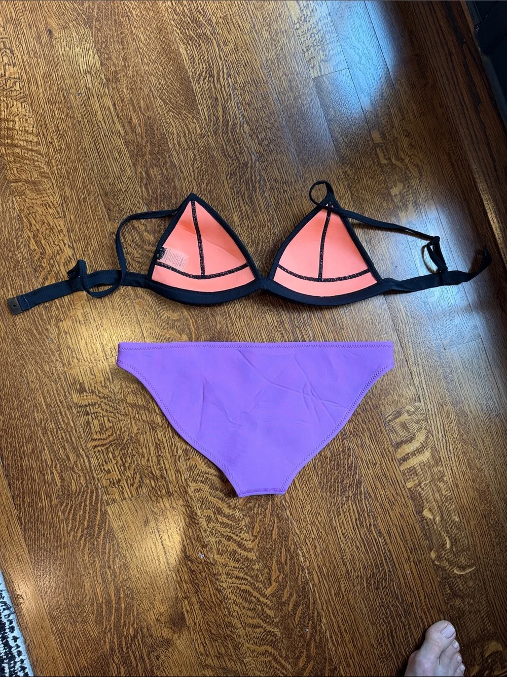 triangl swimwear Colorblock Triangle Bikini in Mint, Coral & Purple